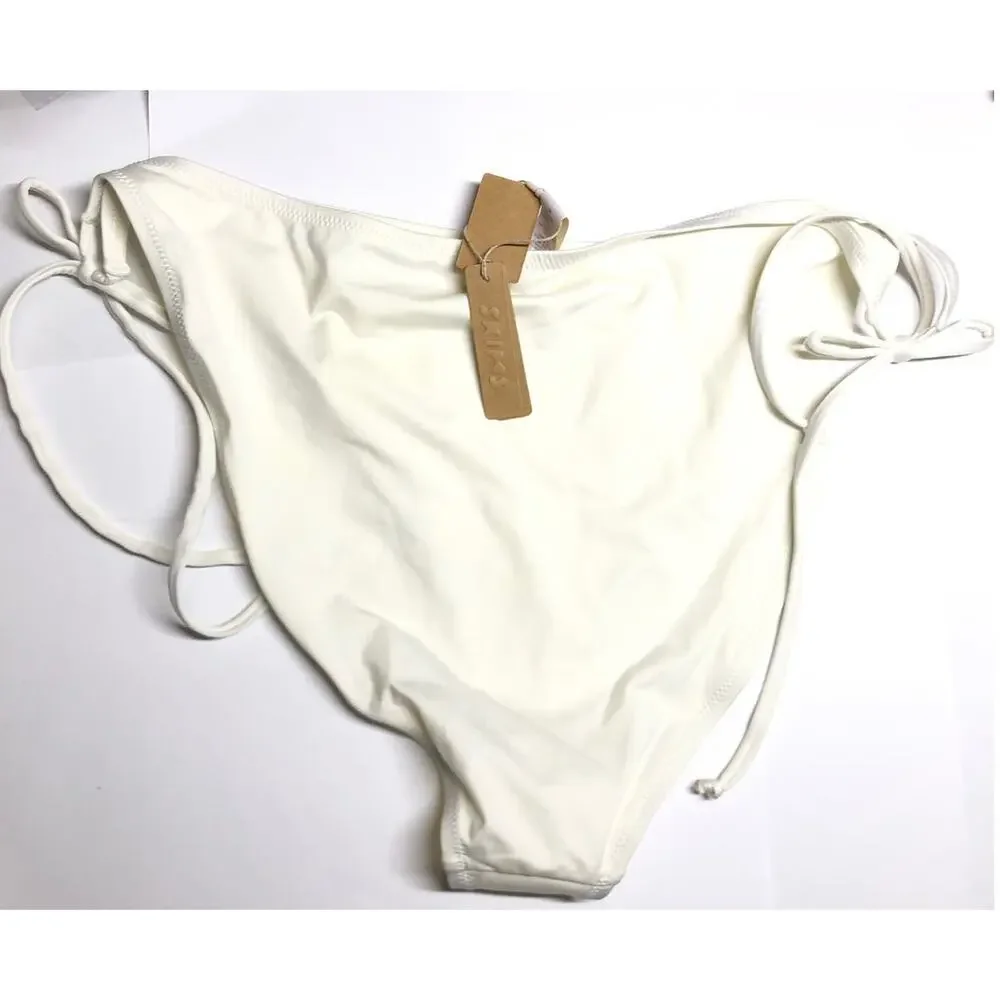 SKIMS Signature Swim Dipped Tie Bottoms Marble White NWT Size 4X